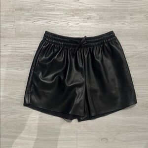 Black leather shorts